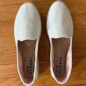 NWT Manebi La Havana Espadrilles White Linen 38